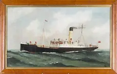 A.F. Jansen, Study of the Steamship 'Kirkham Abbey, oil on canvas