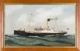 A.F. Jansen, Study of the Steamship 'Kirkham Abbey, oil on canvas