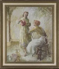 Irene Welburn, The Crimson Vase, oil on canvas