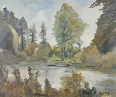 Ronald Ossory Dunlop, The Lake, Framfield, oil on canvas