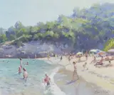 Edward Noott, Relaxing on the Cote d'Azur, oil on canvas