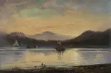 C.P. Patton, Landscape with Figures fishing, 1882, oil on canvas
