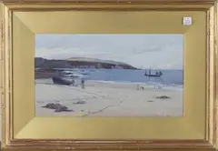 Low tide near Castletown, Isle of Man by Carleton Grant, 1889, watercolour, sold Jun 2018