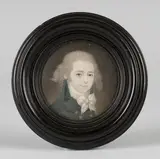 Vito Grego, Tondo Miniature Half Length Portrait of a Man, watercolour on ivory