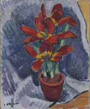 Louis Neillot, Still Life of Tulips, oil on canvas