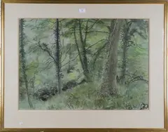Reynolds Stone, Trees at the Old Rectory, 1971, watercolour