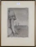 Yuri Leonidovich Kuper, Figure on a Beach, ink and wash