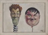 Louis Simon, Laurel & Hardy, oil on canvas