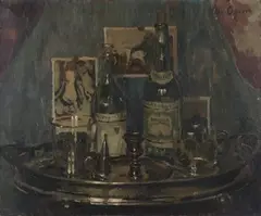 John Codner, Reflections, Silver and Glass, oil on canvas
