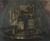 John Codner, Reflections, Silver and Glass, oil on canvas
