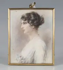 Lucy W. Macdonald, Mena' (Miniature Portrait), watercolour on ivory