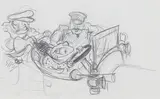 Ernest Howard Shepard, The rush of air in his face, the hum of the engine, for The Wind in the Willows, Kenneth Grahame, 1931 edition, pencil drawing