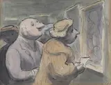 Edward Ardizzone, Figures at an Exhibition