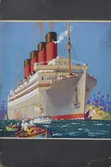 Walter Thomas, Ocean Liner, possibly a Ship of the White Star Line (Design for a Poster), gouache