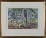 Adrian Allinson, Tropical Garden 1, watercolour over pencil