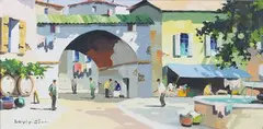 Cecil R. D'Oyly-John, The Old Ville in Nice, French Riviera, oil on canvas