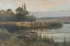Arthur William Redgate, Evening on the Trent, oil on canvas