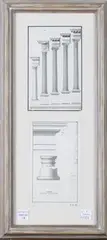 Joseph Sanderson, The Classical Orders of Architecture, six early/mid-18th century monochrome watercolours with ink
