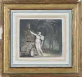 Samuel Hieronymus Grimm, Electra lamenting at the Tomb of Agamemnon, 1772, ink and watercolour