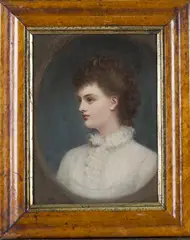 Marion Nisson, Bust Length Portrait of Hermione Wilhelmina Duncombe later Fitzgerald, Duchess of Leinster, 1878, oil on panel