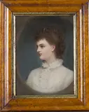 Marion Nisson, Bust Length Portrait of Hermione Wilhelmina Duncombe later Fitzgerald, Duchess of Leinster, 1878, oil on panel