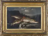 Henry Leonidas Rolfe, Pike and Perch, 1852, oil on canvas