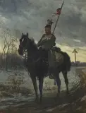 Jan Chełmiński, Polish Light Cavalry Lancer on Horseback