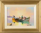 Cecil R. D'Oyly-John, Dawn Fisherman off Coast at St Tropez, S of France