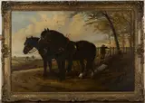 Robert Cleminson, The Plough Team at Rest, 1882, oil on canvas