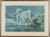 Albert Moulton Foweraker, Moonlit River Landscape, probably Spain, watercolour