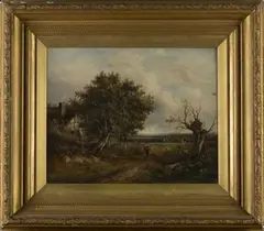 Figure on Horseback on a Country Track by Joseph Thors, oil on canvas, sold Sep 2017