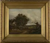 Joseph Thors, Figure on Horseback on a Country Track, oil on canvas