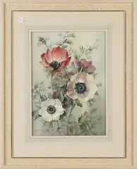 Jack Carter, Study of Anemones, 1975, watercolour