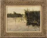 River Scene with Reeds and Wetlands by Adrianus 'Arie' Johannes Zwart, oil on canvas, sold Jun 2017