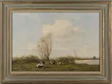 Frits Johan Goosen, Back to the Farm Cattle, oil on canvas