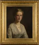 Édouard Lacretelle, Half Length Portrait of Helen C. Waterhouse, née Weber, aged 15, oil on canvas