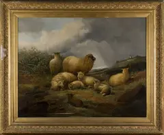 Alfred Morris, Highland Scene with Sheep, 1891, oil on canvas
