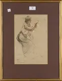 Paul-Albert Besnard, Study of a Lady, conté and chalk