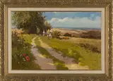 John Haskins, Country Path, oil on board