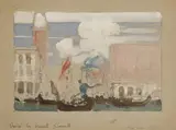 Kenneth Denton Shoesmith, St. Mark's Square from the Grand Canal, Venice, watercolour with gouache over pencil