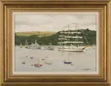 John Codner, Guard Ships at the 150th Royal Dartmouth Regatta, 1994, oil on board