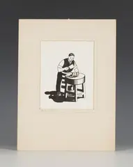 Stanley Roy Badmin, British Meat' and 'British Butter, two pen and inks