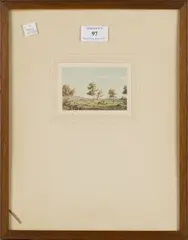 Algernon Newton, Early Morning' (Landscape with Trees), watercolour and ink