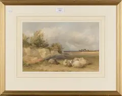 Thomas Francis Wainewright, On the Downs near Hassocks, Sussex, 1879, watercolour with touches of gouache