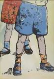 David Bromley, Shorts and Shoes, mixed media print