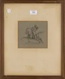 George Frederic Watts, Study of a Knight on Horseback, 1831, pencil