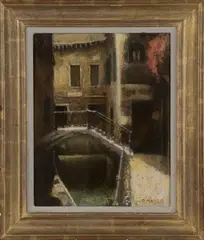 Pam Masco, Venetian View, oil on board