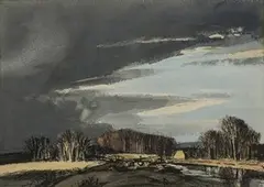 Rowland Hilder, Late Autumn nr Ash Vale, watercolour