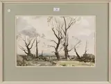 Edward Wesson, Landscape with Trees, watercolour