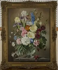 Robert Dumont-Smith, Still Life with Summer Flowers, oil on board